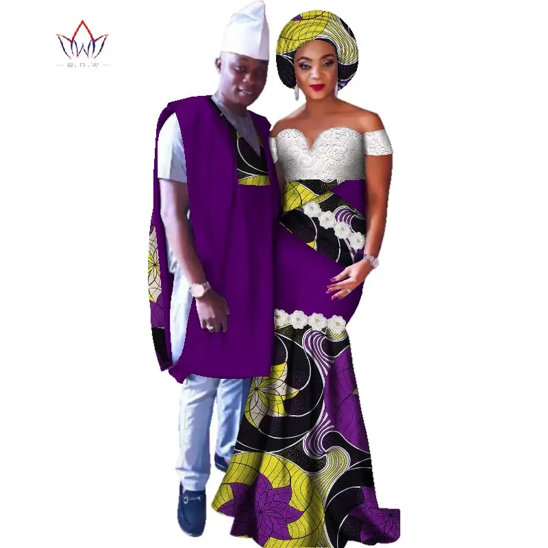 Новая африканская Аппликация Длинные платья для женщин Базен Riche Африканское мужское женское платье рубашка и брюки одежда Дашики африканская одежда WYQ109 - Цвет: 3
