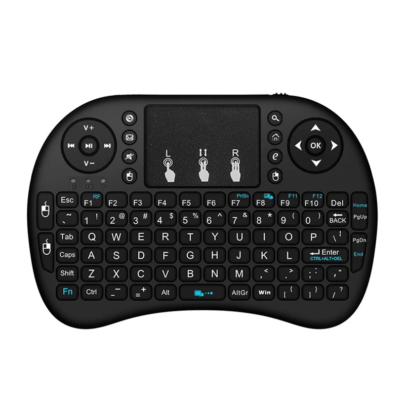 Color: Black Calvas T18 Air Mouse Touchpad portable Anglais Version 2.4 wireless keyboard Air Retro-Eclairage Controleur pour TV BOX Mini PC PK h18 