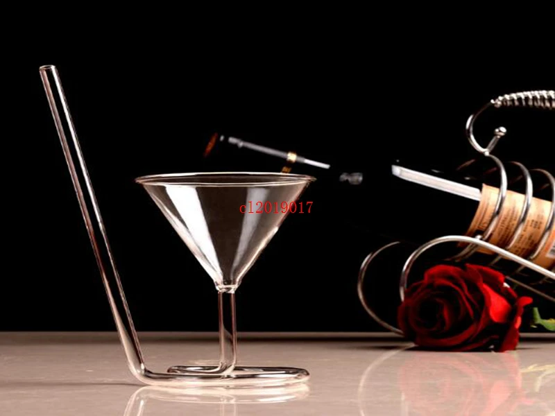 Creative spiral cocktail cup vampire cup long tail cocktail straw glass