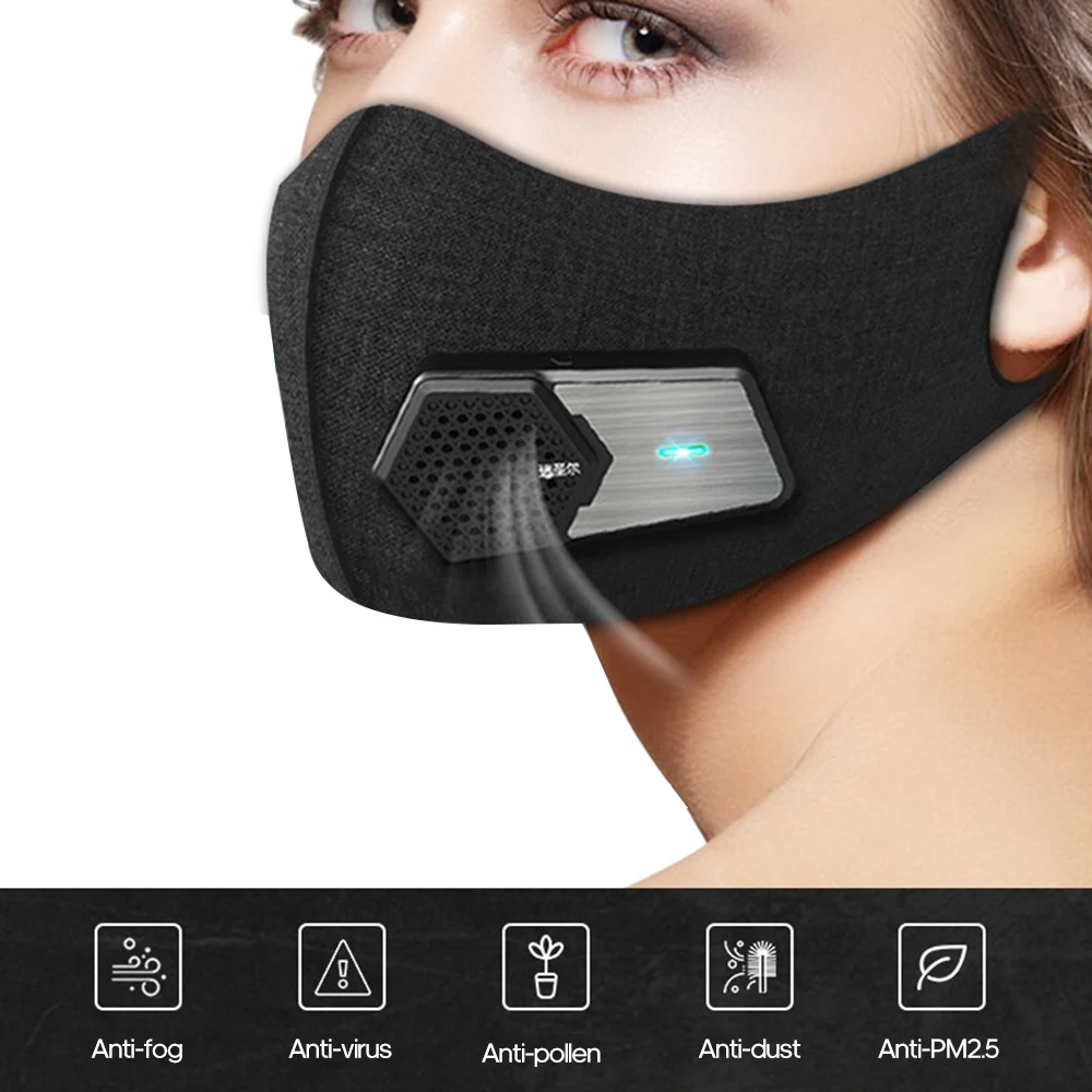 

Professional Dust Mask with Electric Respirator Electric Air Dustproof Mask for Exhaust Gas/ Allergies/ Pollen/ PM2.5 Cycling