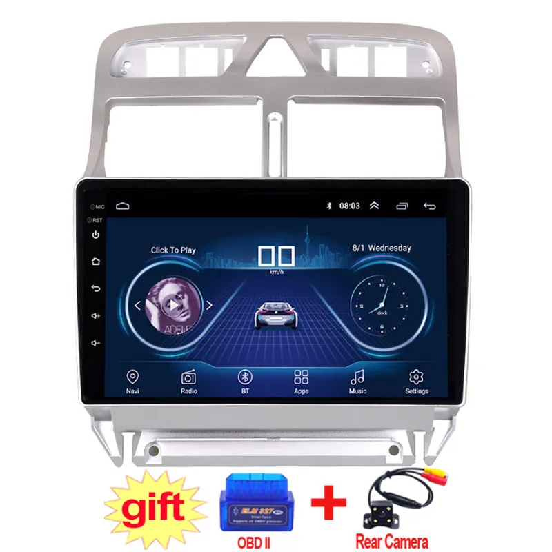 9inch IPS and 2.5D Touch Screen Android 8.1 Car DVD GPS Navigation for peugeot 307 cc 2004 to 2011 2012 2013 Radio Stereo | Автомобили и