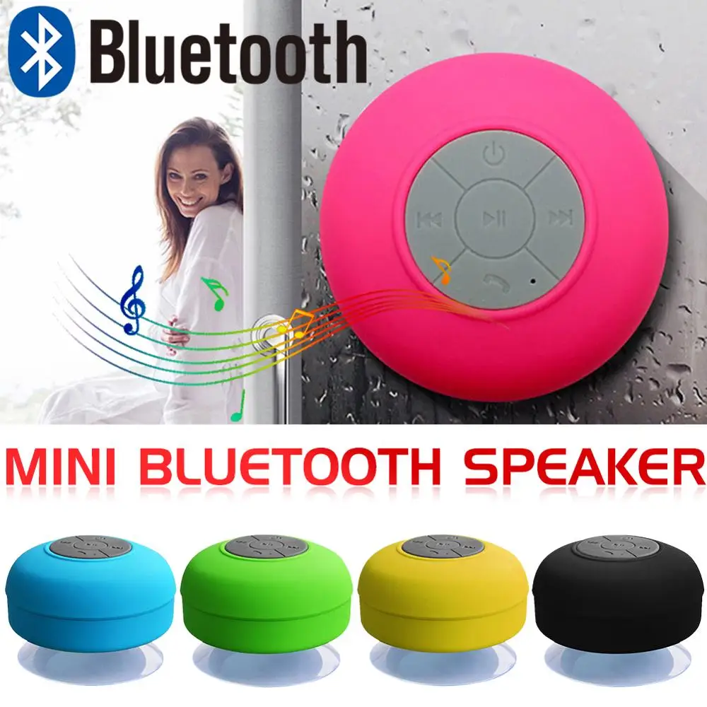 Wireless Bluetooth Handsfree Waterproof Mic Suction Mini Speaker Shower Car GA 