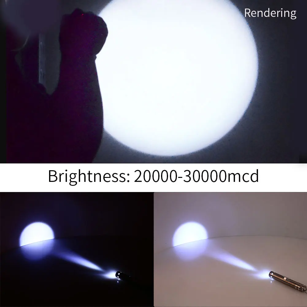 Good Offer of  Stainless Steel Mini Flashlight Pen Light 30000mcd Tactical Military Torch LED Warning Lamp Outdoor