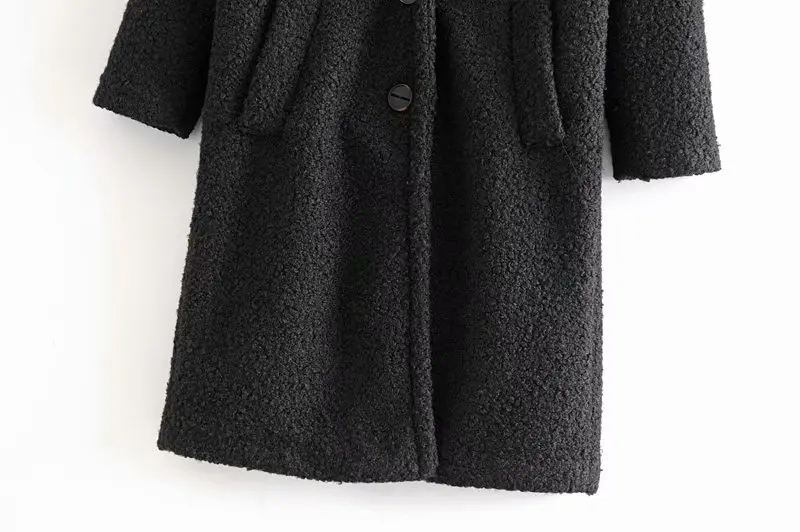 Зимнее женское Шерстяное Пальто, женское длинное пальто, уличная одежда с длинным рукавом, теплое плюшевое пальто, Корейская нагрудная однобортная одежда оверсайз