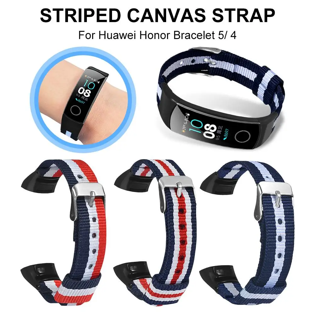 Universal Canvas Watch Strap Replacement Adjustable Wristband For Huawei Honor Bracelet 5 / Band 4 Smart Accessories | Электроника
