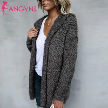 

Women Casual Long Sleeve Solid Long Loose Open Stitch Neck Cardigan Coat Summer