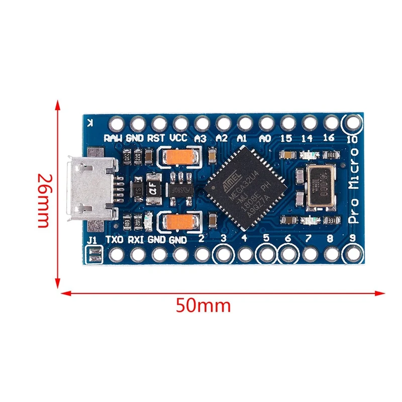 3 шт. Pro Mini ATmega32U4 5 В/16 МГц модуль Плата с 2 Ряд контактный разъем для Arduino Leonardo Заменить ATmega328 Arduino Pro Mini