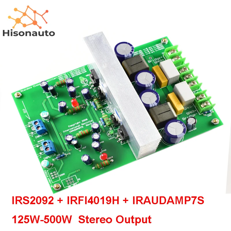 IRS2092 IRFI4019H IRAUDAMP7S 125W-500W 2-channel Class D Amplifier Module Board Finished Stereo L15DX2 | Электроника