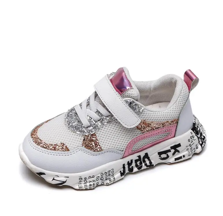 ULKNN/Детская спортивная обувь; Новая модная дышащая сетчатая обувь для мальчиков; нескользящие кроссовки для девочек; кроссовки для маленьких детей - Цвет: Розовый