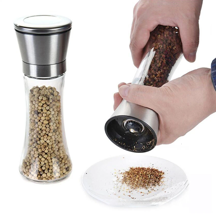 

Kitchen Tools Grinding Bottles Salt Pepper Mill Grinder Pepper Grinders Shaker Spice Container Seasoning Condiment Jar Holder