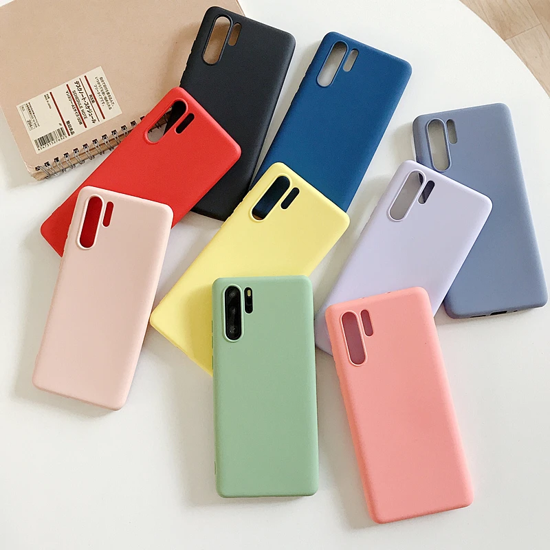 

TPU Silicone Case For Huawei p30 lite pro p20 lite p10 plus Mate 30 20 10 pro Solid Candy Honour 9x 8x 9 8A 20 PRO Cases Cover