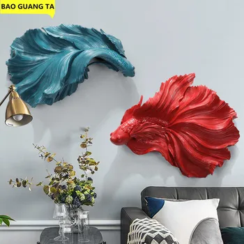

BAO GUANG TA 3D Fish Wall Decoration Modern Simple Abstract Relief Painting Animals Wall Hanging Creative Home Decors R4325