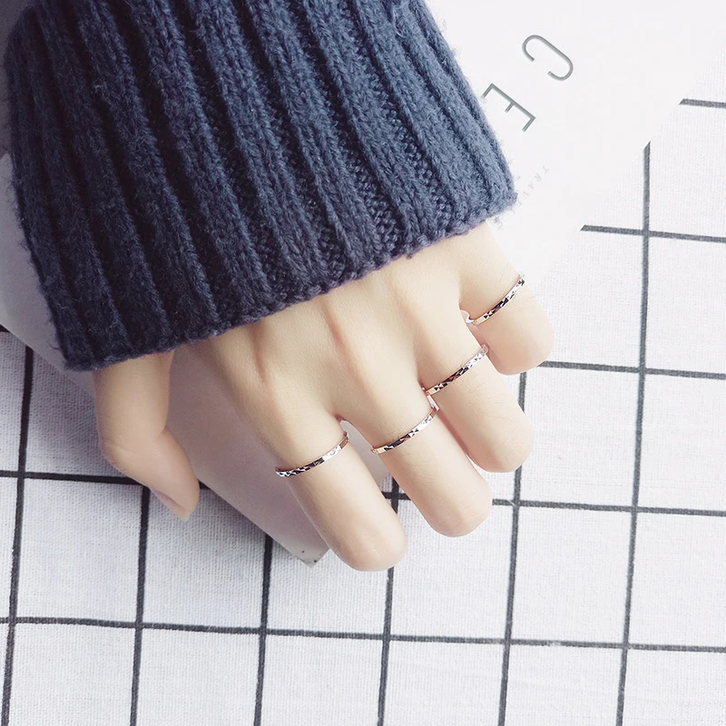 Silver Rings Silver Ring Wedding Rings Modian New Babysbreath Stackable Tiny Fashion Jewelry 925 Sterling Silver Color Finger Rings For Women Wedding Silver Jewelry