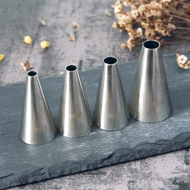 #801~809 Round Piping Nozzles Pastry Tips Cake Cream Decorating Baking Tool Stainless Steel Cupcake Cookie Icing Macaroon 3