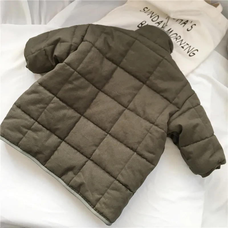 Korea Style Girls Boys Thicken Coat Winter Fashion Baby Boys Jacket Kids Clothes 1-6 Years