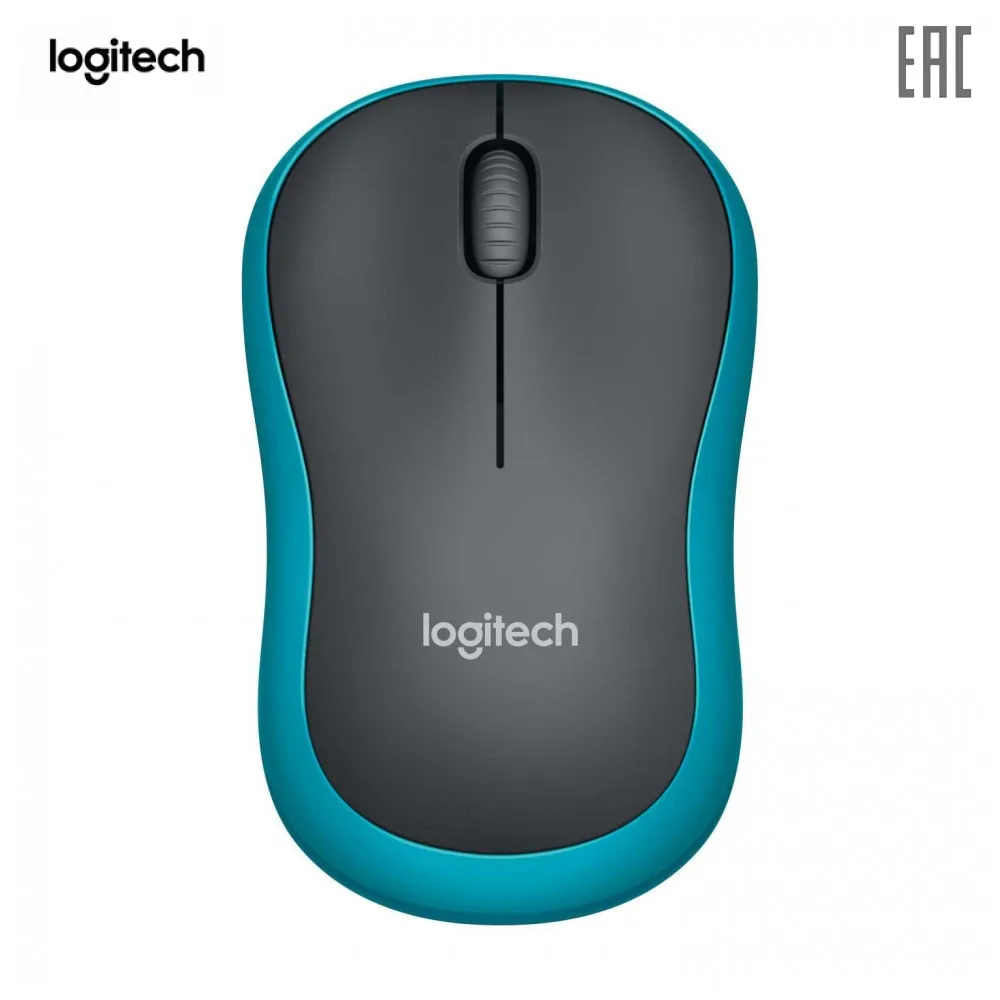 Мышь беспроводная Logitech M185 Blue(синяя, оптическая, 1000dpi, 2.4 GHz/USB-ресивер