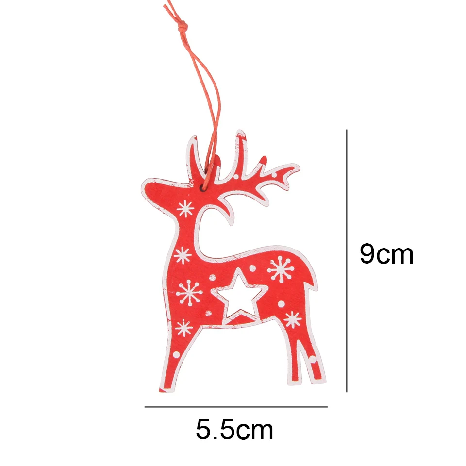 Red Deer 4 шт./лот мульти Стиль Красный Деревянные Рождественские Подвески из серии Рождественская игрушка украшения самодельное украшение набор для домашней вечеринки - Цвет: Red Deer