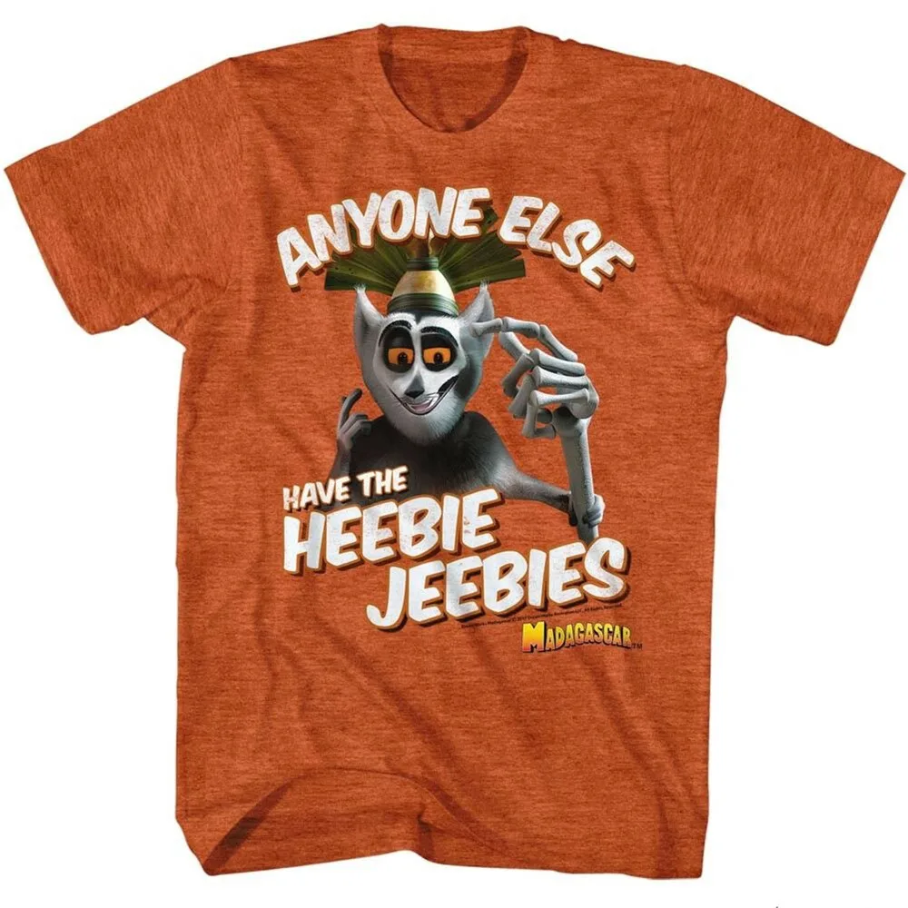 

Madagascar T-Shirt Heebie Jeebies Orange Heather Tee Harajuku Tops Fashion Classic Tee Shirt