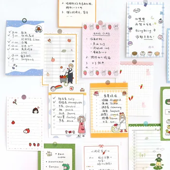 

100 Pcs/set Kwaii Memo Pad Cute Grid / Blank Pttern Memo Sheets To Do List 92mm*64mm Notepad Office School Supplies Stationery