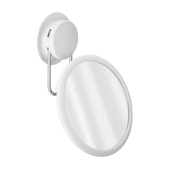 

Suction Cup Punch-Free Powerful Bathroom Vanity Makeup Mirror Small Round Cosmetic Mirror Portable Stainless Steel Plastic