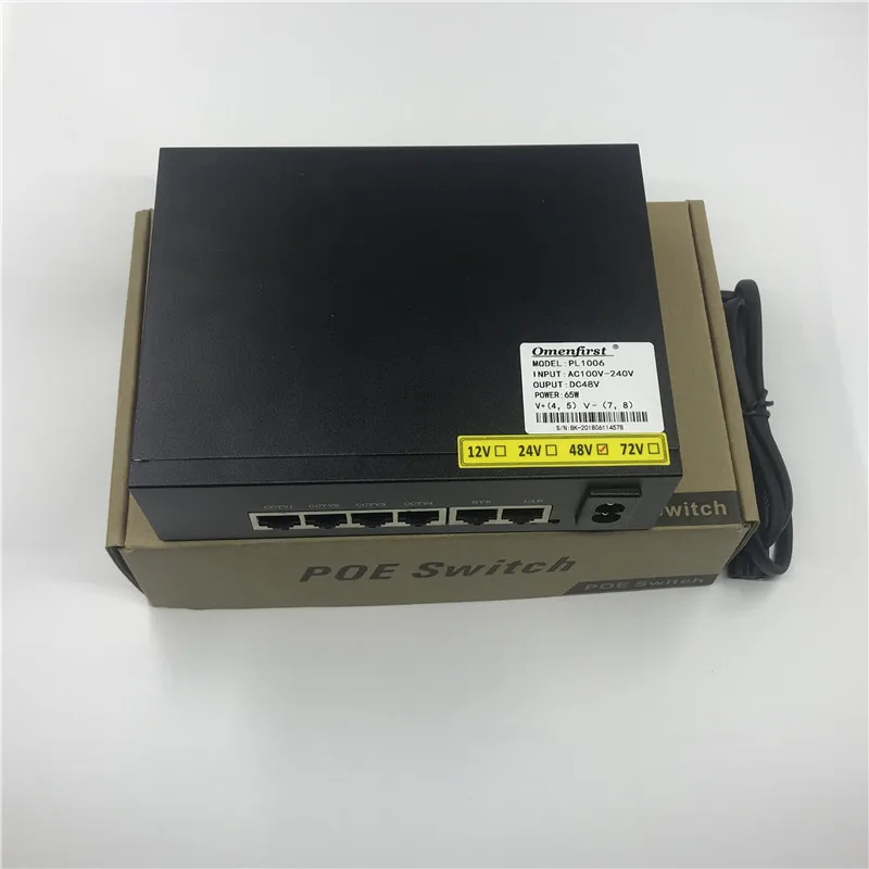 CCTV active 6 портов 10/100 м PoE коммутатор питания через Ethernet для POE IP камеры системы