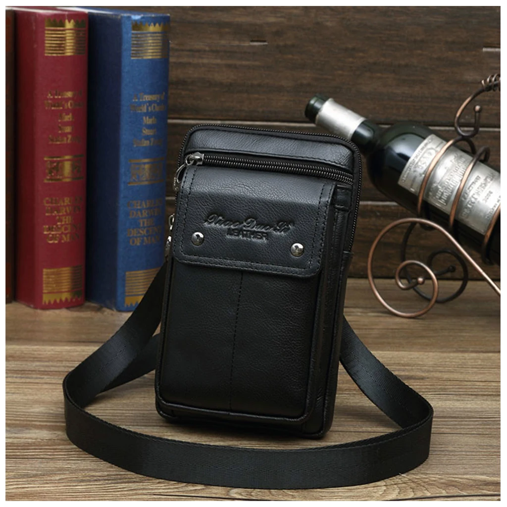 

6.5inches Cell Phone Smartphone Waist Bag Genuine Leather Crossboby Bag Free Shipping