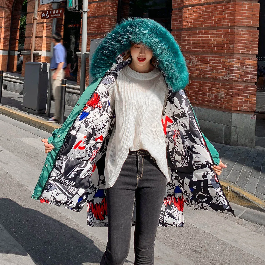 Зимние куртки, женские пальто, Двусторонняя одежда, толстые теплые тонкие куртки с капюшоном, длинное пальто, парки в Корейском стиле, Manteau Femme