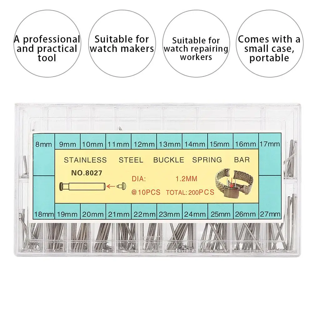 20 размеров 1,2 мм Профессиональный ремешок для часов из легированной стали пружинный ремешок практичный инструмент для ремонта часов аксессуар