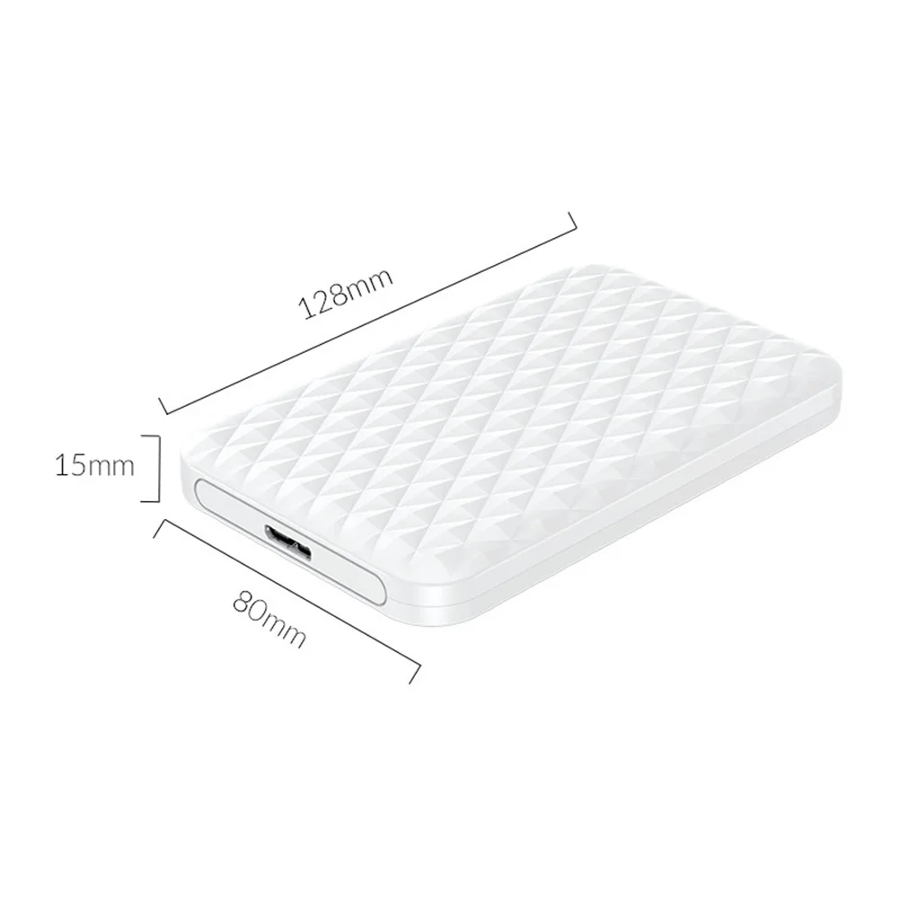 Plastic 2.5 inch HDD SSD Box USB SATA3.0 Hard Drive Disk Mobile Enclosure Case HDD Case with USB Cable Pouch New