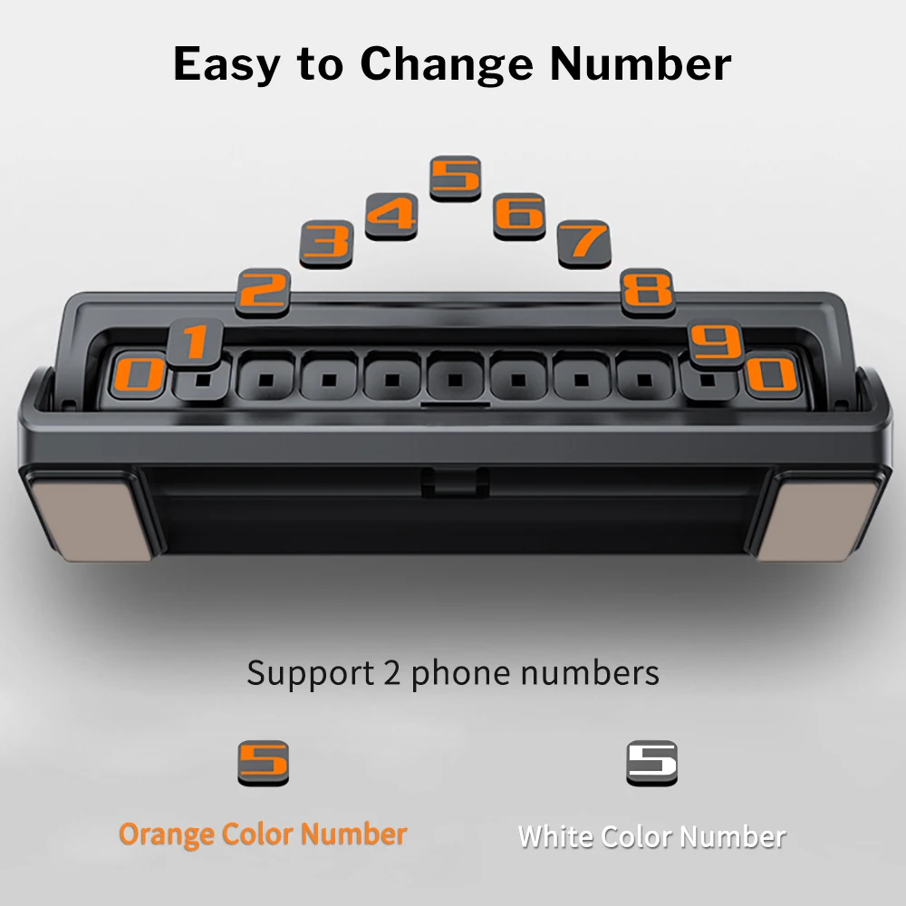  Deelife Car Phone Number Temporary Parking Card Plate with 2 Telephone Numbers Hidden Flippable