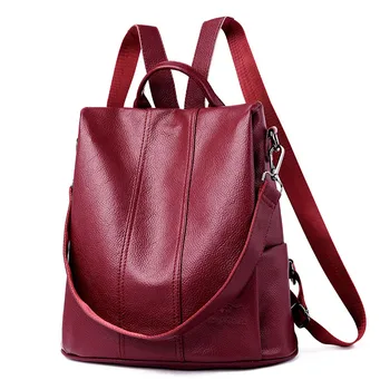 

2020 new shoulder bag lychee pattern ladies anti-theft PU backpack student bag Korean female bag fashion