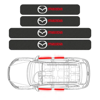 

Car Styling 4Pcs For Mazda Axela 2 3 MS 6 CX-5 CX-4 CX3 CX5 Axela demio Carbon Fiber Car Door Threshold Sill protection Stickers