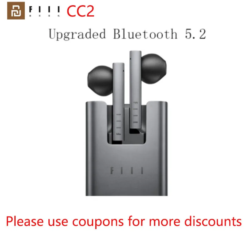 Original FIIL CC2 TWS Wireless Bluetooth Earphones Noise Reduction Sport Headphone Bluetooth 5.2 With Microphone For Smart Phone