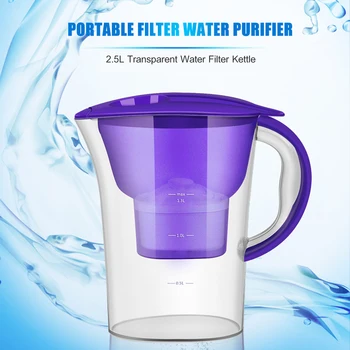 

2.5L Transparent Water Pitcher Household Water Filter Bottle Filter Kettle Activated Carbon Water Purifier for Purifying Water