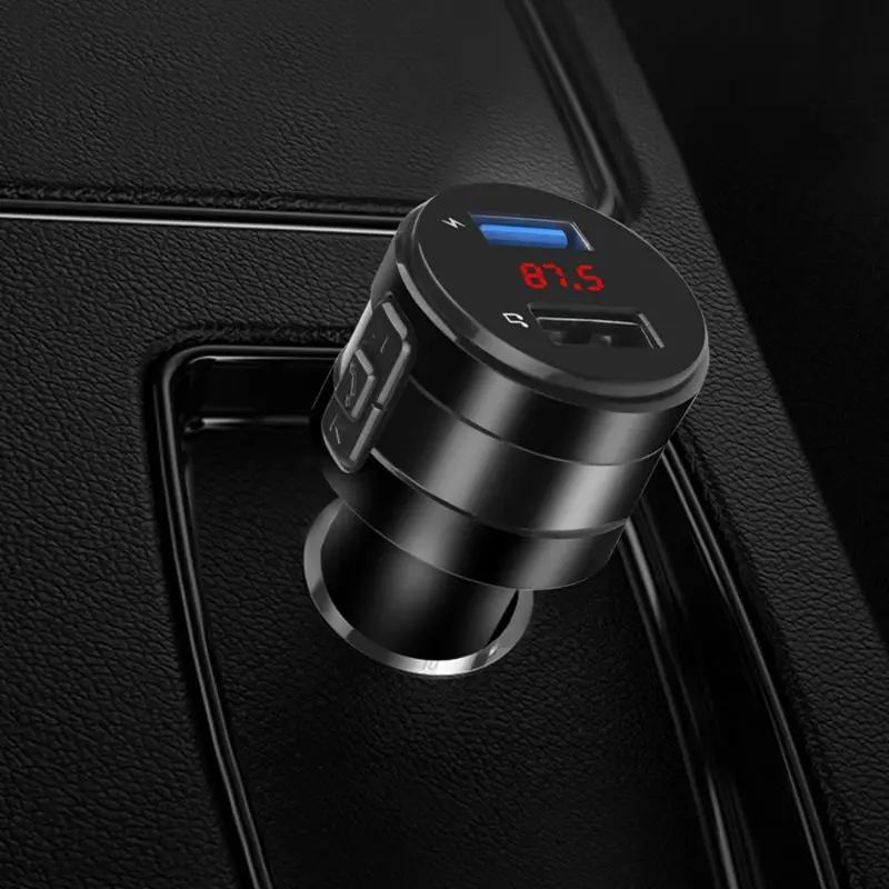Гарнитура Bluetooth 4,2 fm-передатчик модулятор автомобильное зарядное устройство 3.1A двойной USB