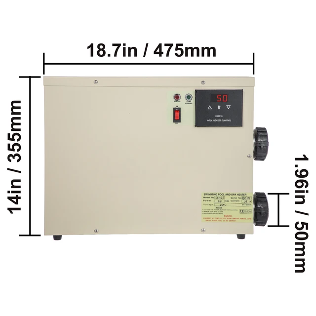 Vevor 11Kw 220 V Elektromos Digitális Vízmelegítő Termosztát Medence Fűtőberendezés Spa Pezsgőfürdő Fűtés Állítható Hőmérséklet - Image 6