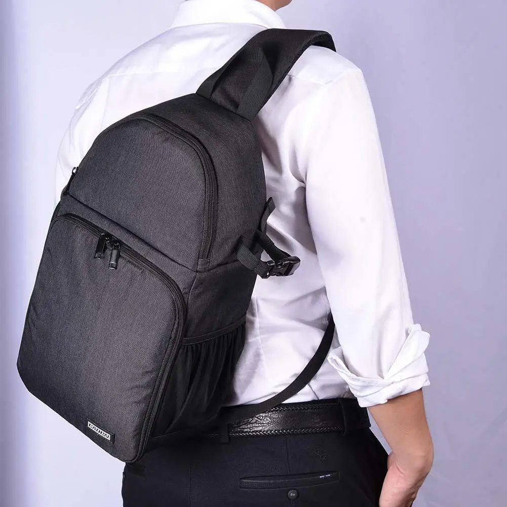 

2020 Multifunctional Open Cover Photography Backpack Outdoor Leisure SLR Camera Pure Color D15 Crossbody Shoulder Camera Bag