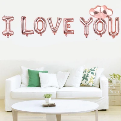 1 Набор фольгированные воздушные шары с надписью I LOVE YOU | Дом и сад