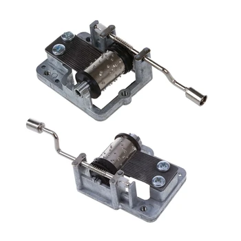 

2Pcs Mini Music Box Cranked Inner Rotational Movement - Love Story & Swan Lake