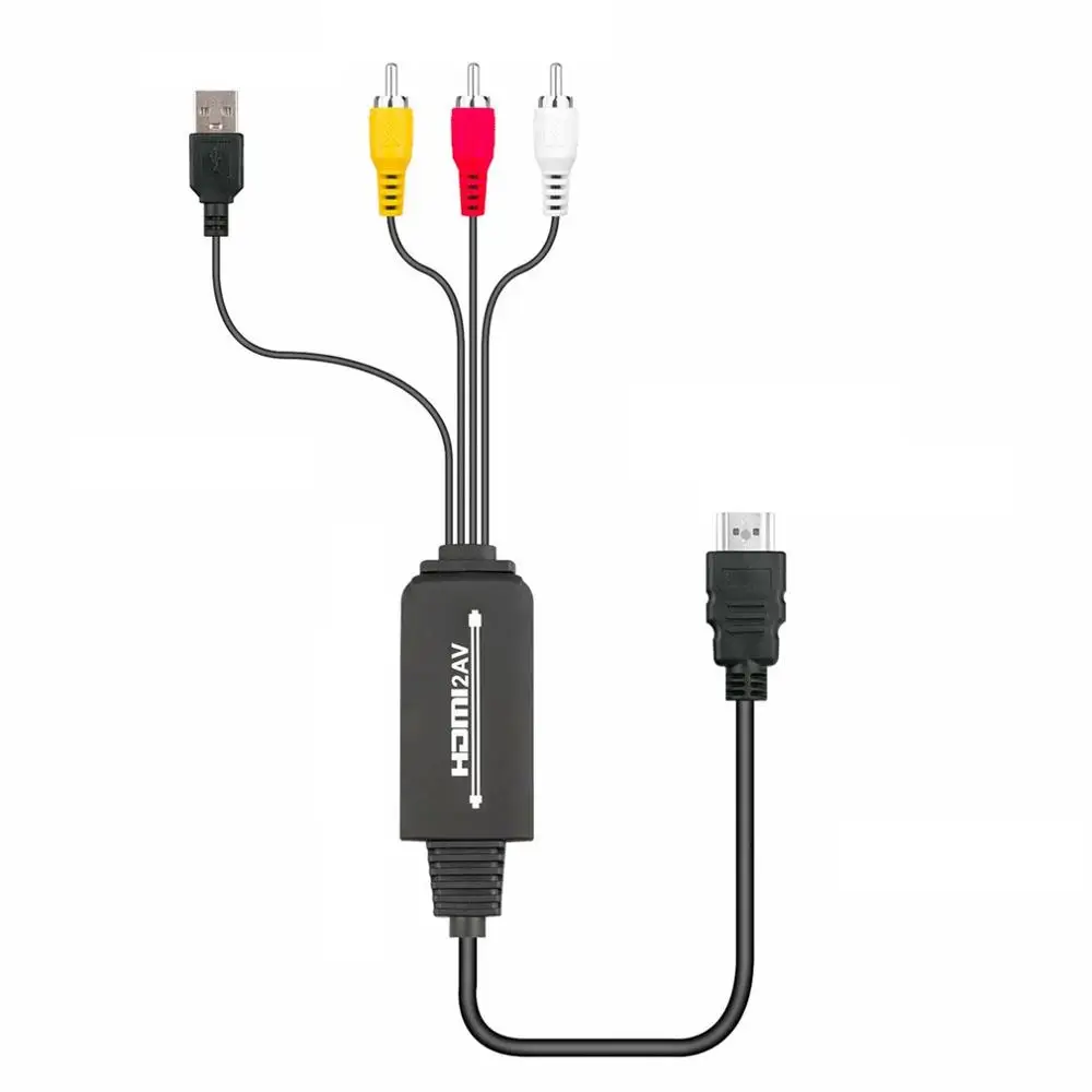 1080P HDMI to 3 RCA AV Video Audio Cable Converter Adapter For HDTV for PS4 for XBOX DVD 1.8M Cable PVC Jacket