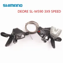 Shimano DEORE SL-M590, 9 S, 27 S, 9 скоростей, рычаг переключения скоростей, триггер для горного велосипеда, запчасти для велосипеда, переключатели с кабелем, одна пара