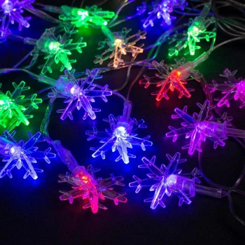 

Garland "Thread" 5 m with attachments "Big Snowflakes", IP20, transparent thread, 20 LED, multi glow, flashing, 220 V