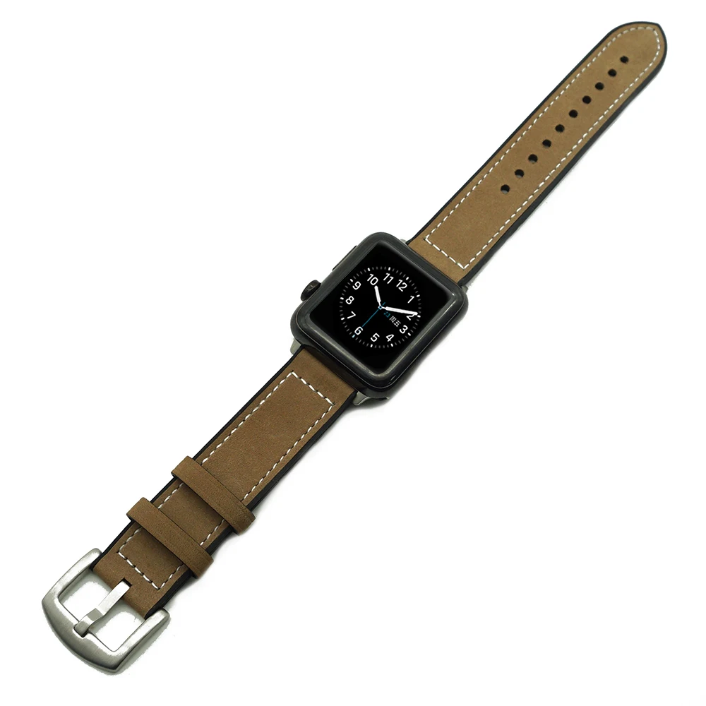Silicone&Leather Strap For Apple Watch Band 1/2/3/4/5 For iWatch Strap 42MM 38MM 40mm 44mm Bracelet Wristbelt Accessorie