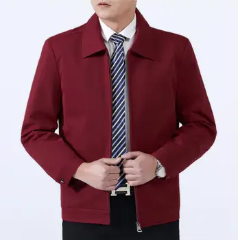 

2019 New Fashion Mens Jacket Spring Autumn Male Blue Slim Windbreakers Stand Collar High Quality Father Jackets Outwear