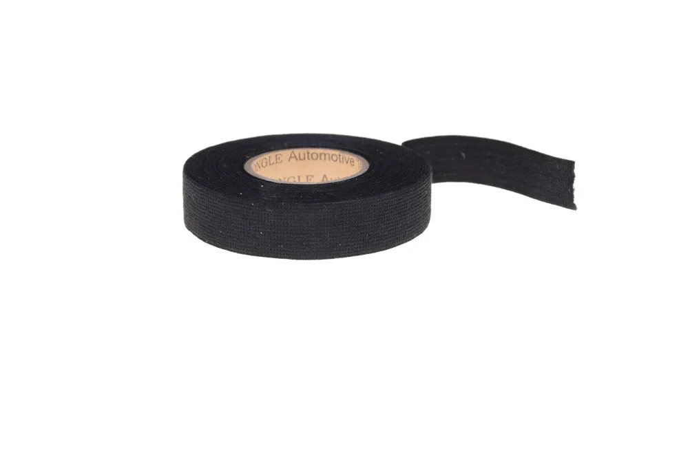 

Black 1Roll 19mm x 15M Wiring Harness Tape Strong Adhesive Cloth Fabric Tape For Looms Cars