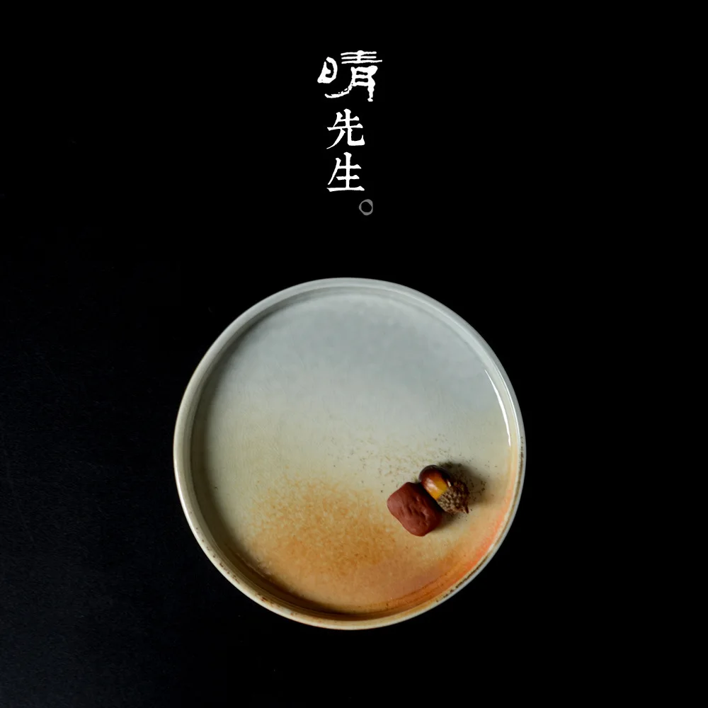 

Jindezhen Manual Wood Color Pot Bearing Tea Tray Do Battery Fire Cloud Grain Can Water Storage Round Guo Die Kettle Support Tea