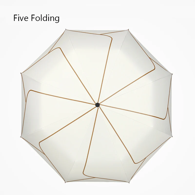 Five Folding-White Модный Мини Компактный Зонтик для путешествий Paras маленький складной женский УФ Защита от солнца зонты, дождь для женщин и мужчин белый солнцезащитный крем - Цвет: Five Folding-White