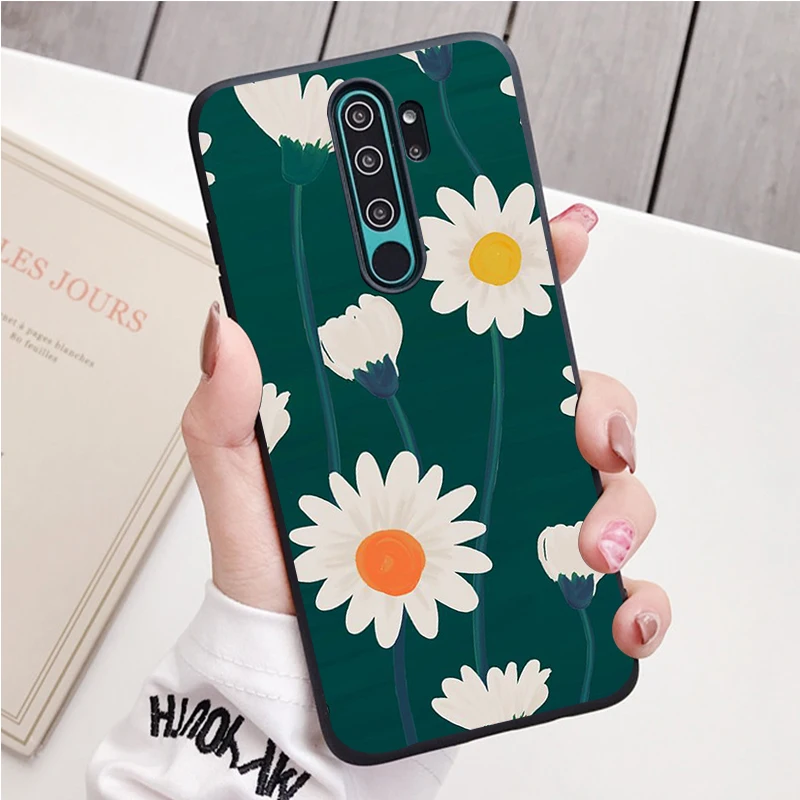 Hoa Cúc Silicone Ốp Lưng Điện Thoại Redmi Note 8 7 Pro S 8T Cho Redmi 9 7A Bao leather case for xiaomi