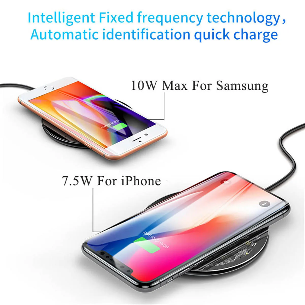 10 Вт Qi Беспроводное зарядное устройство для iPhone XR Xs Max прозрачная Быстрая зарядка для samsung S10 S9 для Xiaomi mi 9 mi X 3