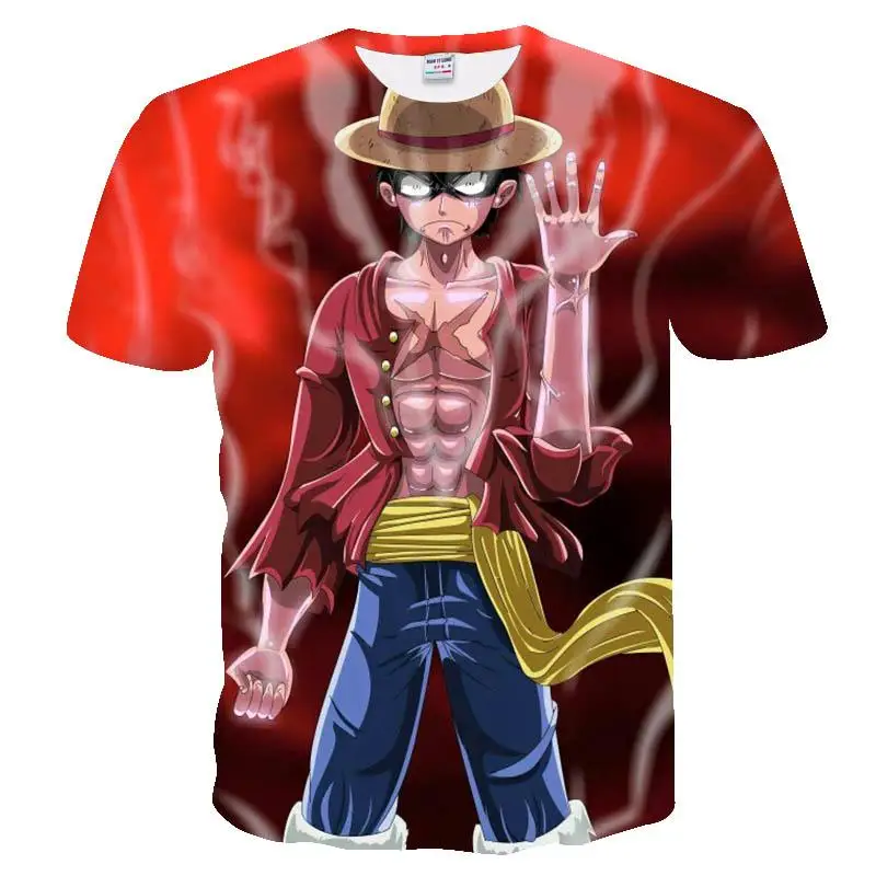 2018 Аниме One Piece Angry Луффи 3D Мужская футболка с рисунком/для Hipster в стиле